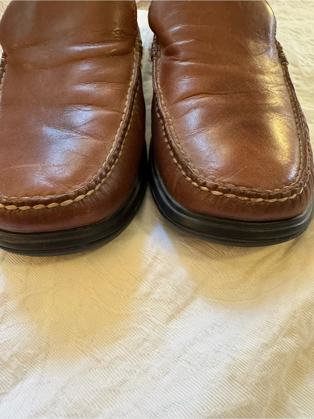 Cole Haan Men’s Brown Leather Slip-On Loafers Moc Toe Comfort Shoes Size 9